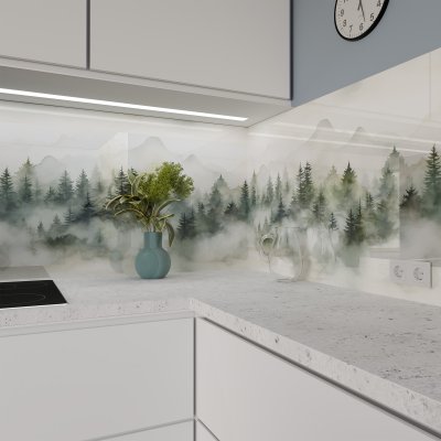 Küchenrückwand ESG Glas 6mm mit keramischen Farbdruck FOG 1