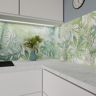 Küchenrückwand ESG Glas 6mm mit keramischen Farbdruck JUNGLE 1