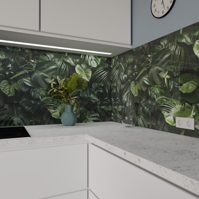 Küchenrückwand ESG Glas 6mm mit keramischen Farbdruck JUNGLE 2