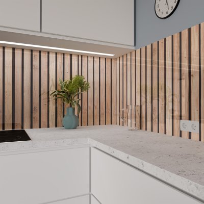 Küchenrückwand ESG Glas 6mm mit keramischen Farbdruck LAMELLEN 2