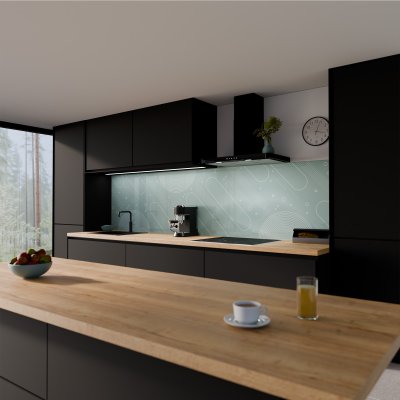 Küchenrückwand ESG Glas 6mm mit keramischen Farbdruck MEMPHIS 3