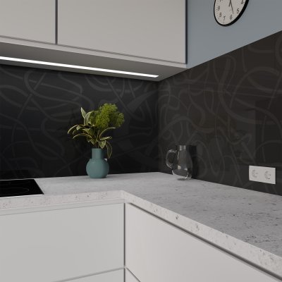 Küchenrückwand ESG Glas 6mm mit keramischen Farbdruck SCRIBBLE 2