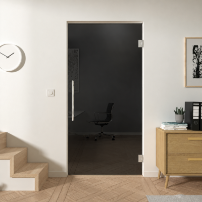 Pendeltür aus ESG 8mm Dark Grey