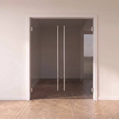 Doppel-Pendeltür aus Glas ESG 8mm