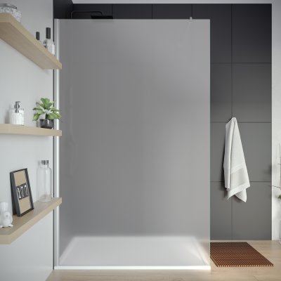 Glas Duschwand ESG Satinato/Milchglas AREA 1T