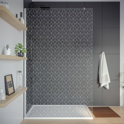 Glas Seitenwand für begehbare Dusche ART DECO 1T