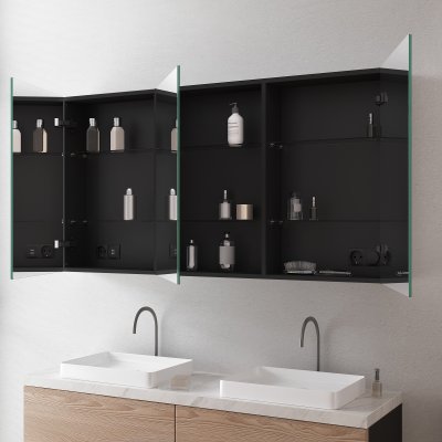 Badspiegelschrank aus Aluminium - Weser/Schwarz