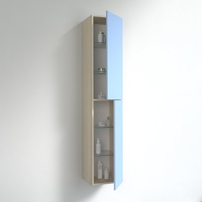 Bad Hochschrank Holz mit 2 Türen BHS005