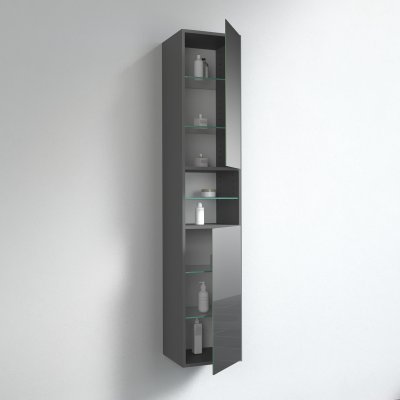 Wandschrank Bad, Spiegelschrank mit Regal BHS004