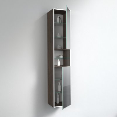 Hochschrank Bad mit Spiegel und Licht BHS009L4