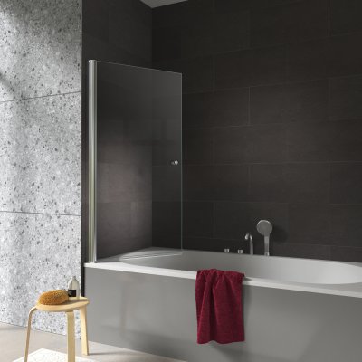 Duschwand Badewanne Glas mit Drehtür - Perla (links)