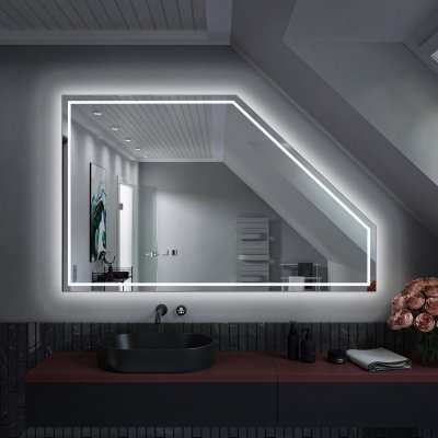 LED Badspiegel mit Dachschräge SDS101