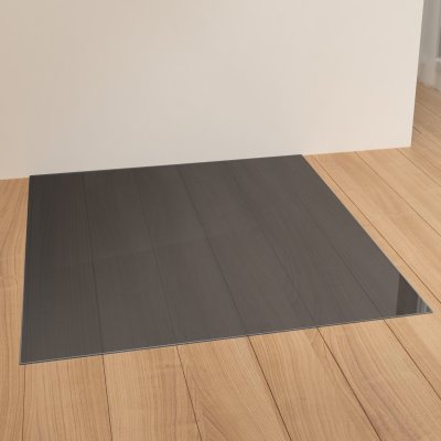 Kamin Bodenplatte aus 8 mm grauem ESG Glas Parsol®