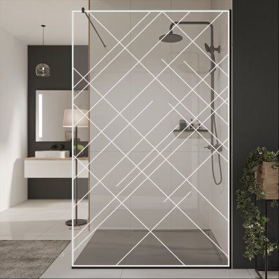 Glastrennwand Dusche mit Farbdruck FRAME CROSSLINE