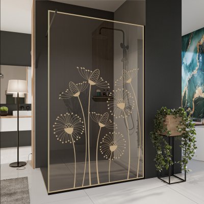 Glastrennwand Dusche mit Farbdruck FRAME DANDELION