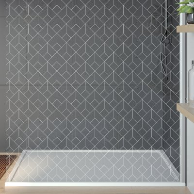 Glas Seitenwand für begehbare Dusche ART DECO 1T