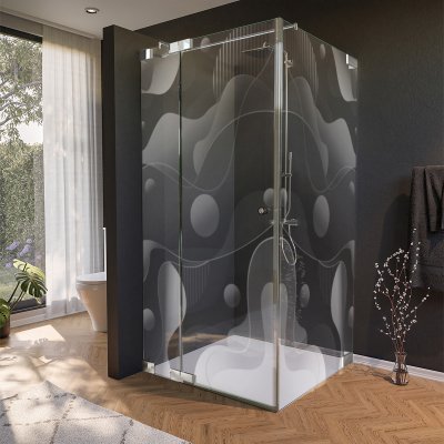 Glas Duschkabine Tür seitlich DESIGN 4/210