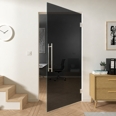 Pendeltür aus ESG 8mm Dark Grey