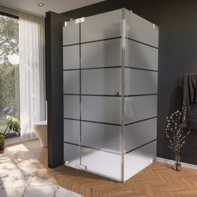 Glas Duschkabine mit Dekor, Tür seitlich AREA 6/210