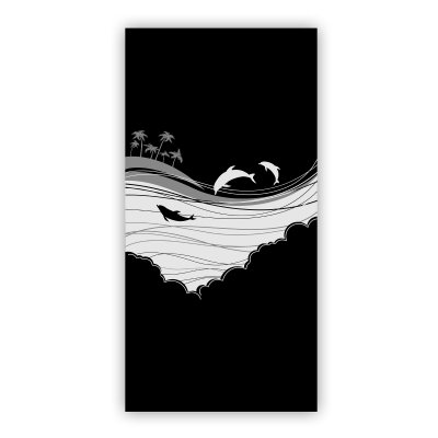 Design Duschtür nach Maß aus Glas MEER 2/104