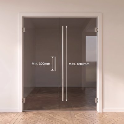 Doppel-Glas-Pendeltür Industrielook schwarz FRAME 2 Satinato