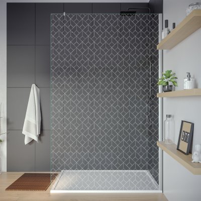 Glas Seitenwand für begehbare Dusche ART DECO 1T