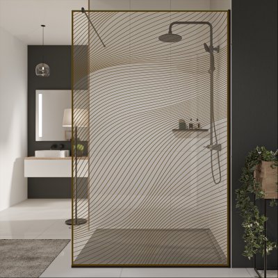 Glastrennwand Dusche mit Farbdruck FRAME ARRAY 6