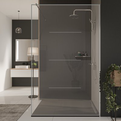 Glastrennwand Dusche mit Farbdruck FRAME LINE 2