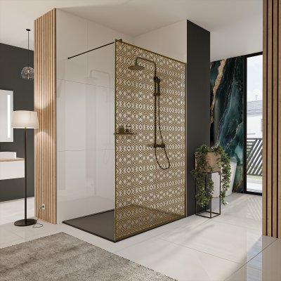 Glastrennwand Dusche mit Farbdruck FRAME MEMPHIS 2