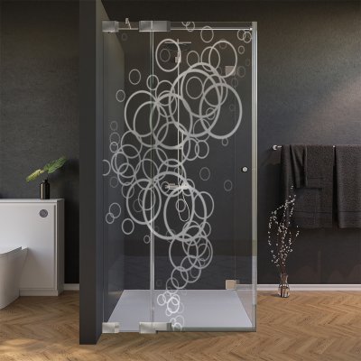 Glas Duschkabine Tür seitlich mit Dekor CERCO 1/210