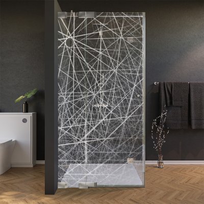 Glas Duschkabine Tür seitlich mit Dekor DESIGN 2/210