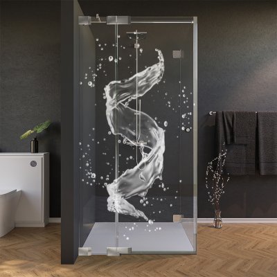 Glas Duschkabine Tür seitlich mit Dekor WASSER 3/210