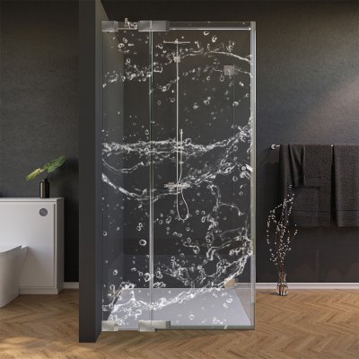 Glas Duschkabine Tür seitlich mit Dekor WASSER 4/210