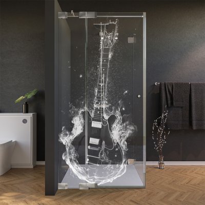 Glas Duschkabine Tür seitlich mit Motiv GITARRE 210