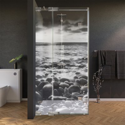 Glas Duschkabine Tür seitlich mit Motiv MEER 1/210