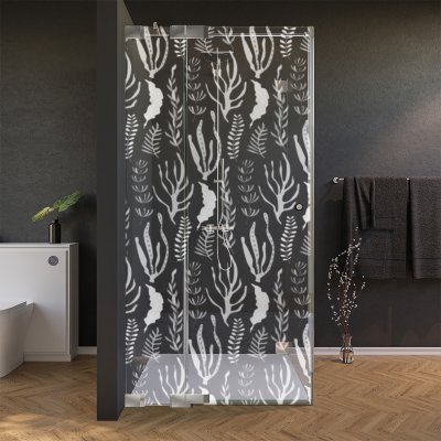 Glas Duschkabine Tür seitlich mit Motiv SEEGRAS 210