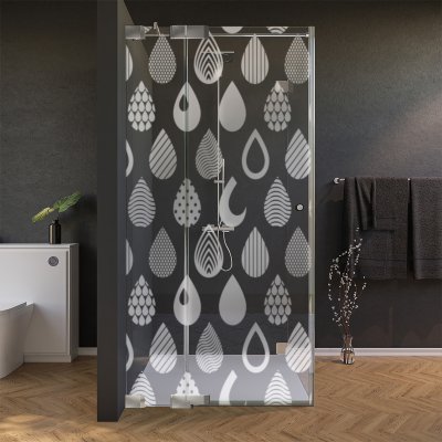 Glas Duschkabine Tür seitlich mit Motiv TROPFEN 2/210