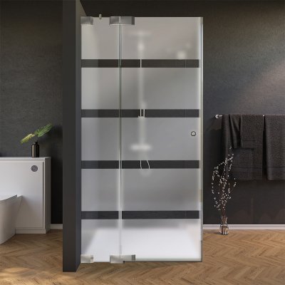 Glas Duschkabine mit Streifen, Tür seitlich AREA 3/210