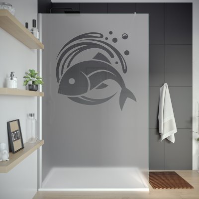 Duschtrennwand mit Motiv FISCH (T)