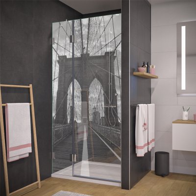 Design Duschtür nach Maß aus Glas BROOKLYN BRIDGE 104