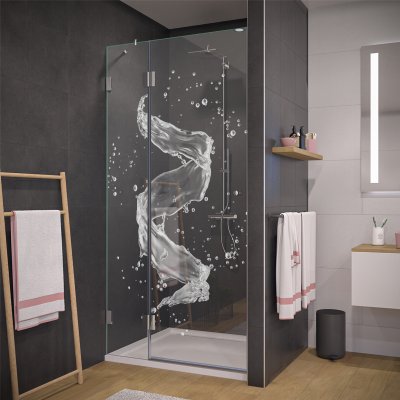 Design Duschtür nach Maß aus Glas WASSER 3/104