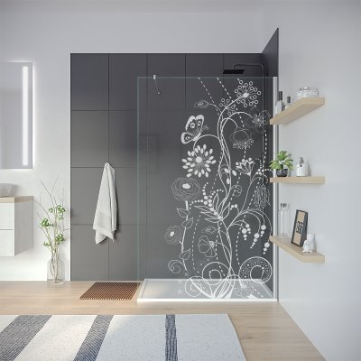 Duschwand mit Motiv BLUMEN 1T