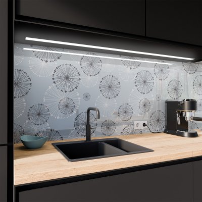 Küchenrückwand ESG Glas 6mm mit keramischen Farbdruck DANDELION 2