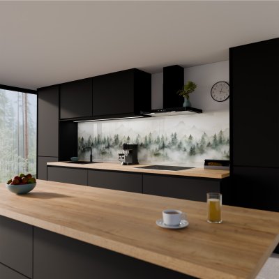 Küchenrückwand ESG Glas 6mm mit keramischen Farbdruck FOG 1