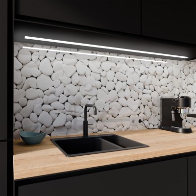 Küchenrückwand ESG Glas 6mm mit keramischen Farbdruck KIESELSTEINE 1