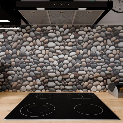 Küchenrückwand ESG Glas 6mm mit keramischen Farbdruck KIESELSTEINE 2