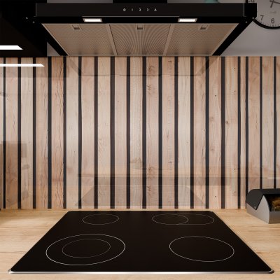 Küchenrückwand ESG Glas 6mm mit keramischen Farbdruck LAMELLEN 2