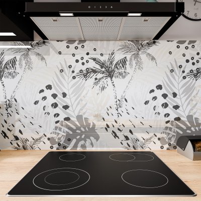 Küchenrückwand ESG Glas 6mm mit keramischen Farbdruck PALMEN 1