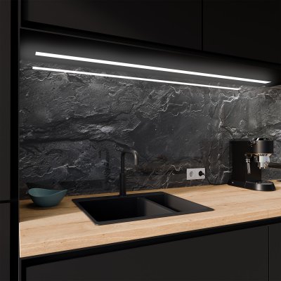 Küchenrückwand ESG Glas 6mm mit keramischen Farbdruck SCHIEFER 1