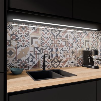 Küchenrückwand ESG Glas 6mm mit keramischen Farbdruck VINTAGE TILE 2